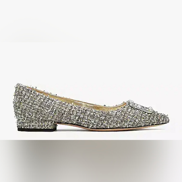 Kate Spade "buckle up" metallic tweed flats - worn once! - Picture 3 of 9
